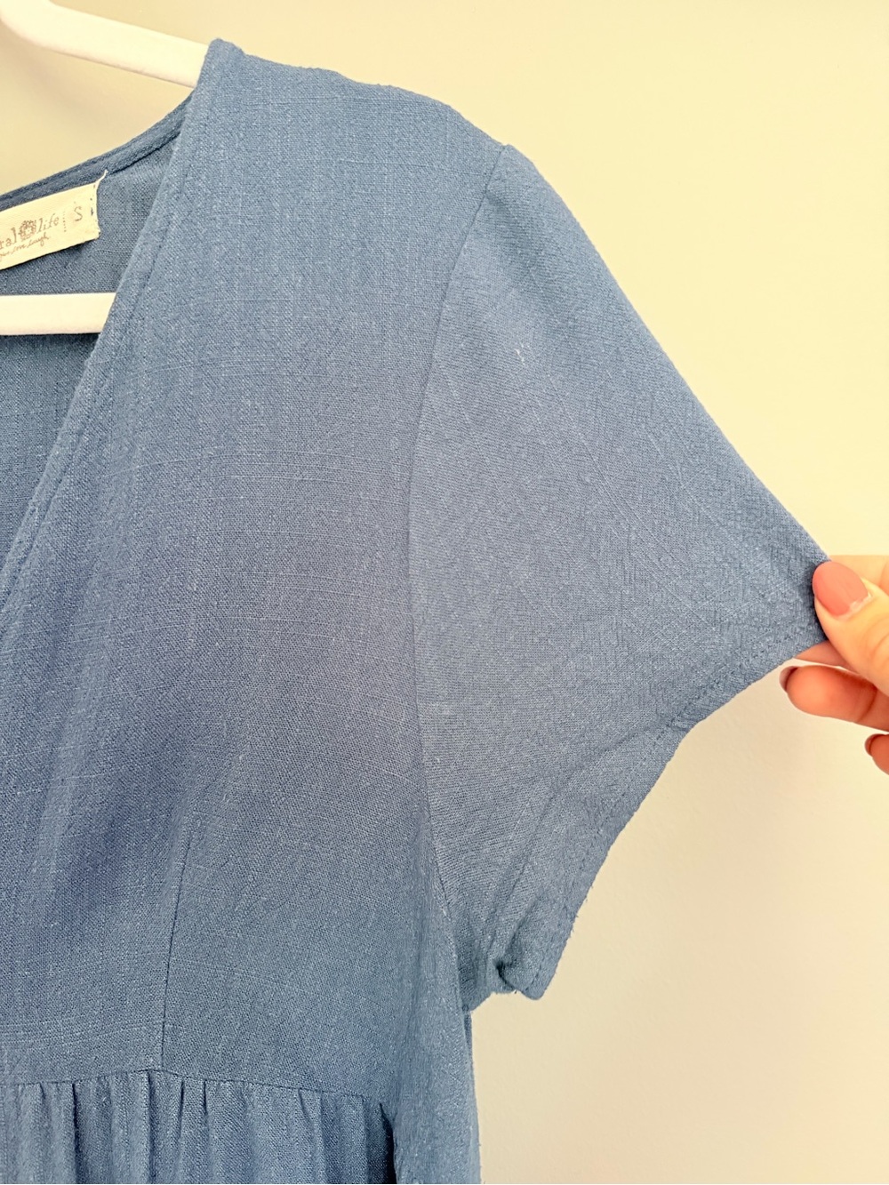 NATURAL LIFE Deep V Wide-Leg Jumpsuit in Denim Blue - Picture 5 of 16